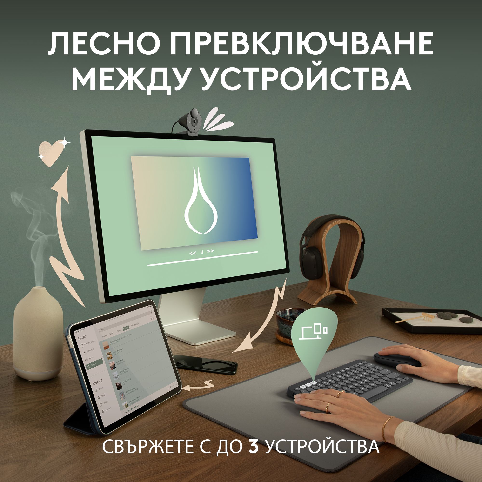 Клавиатура Logitech Pebble Keys 2 K380S Wireless - 920-011852