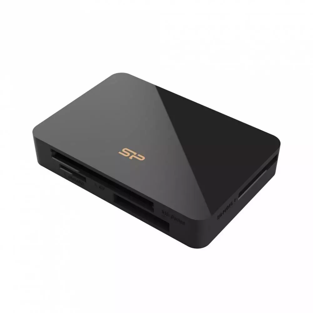 Lettore di schede Silicon Power "All-in-One", SD/MMC, microSD, CF, MS Series, Nero