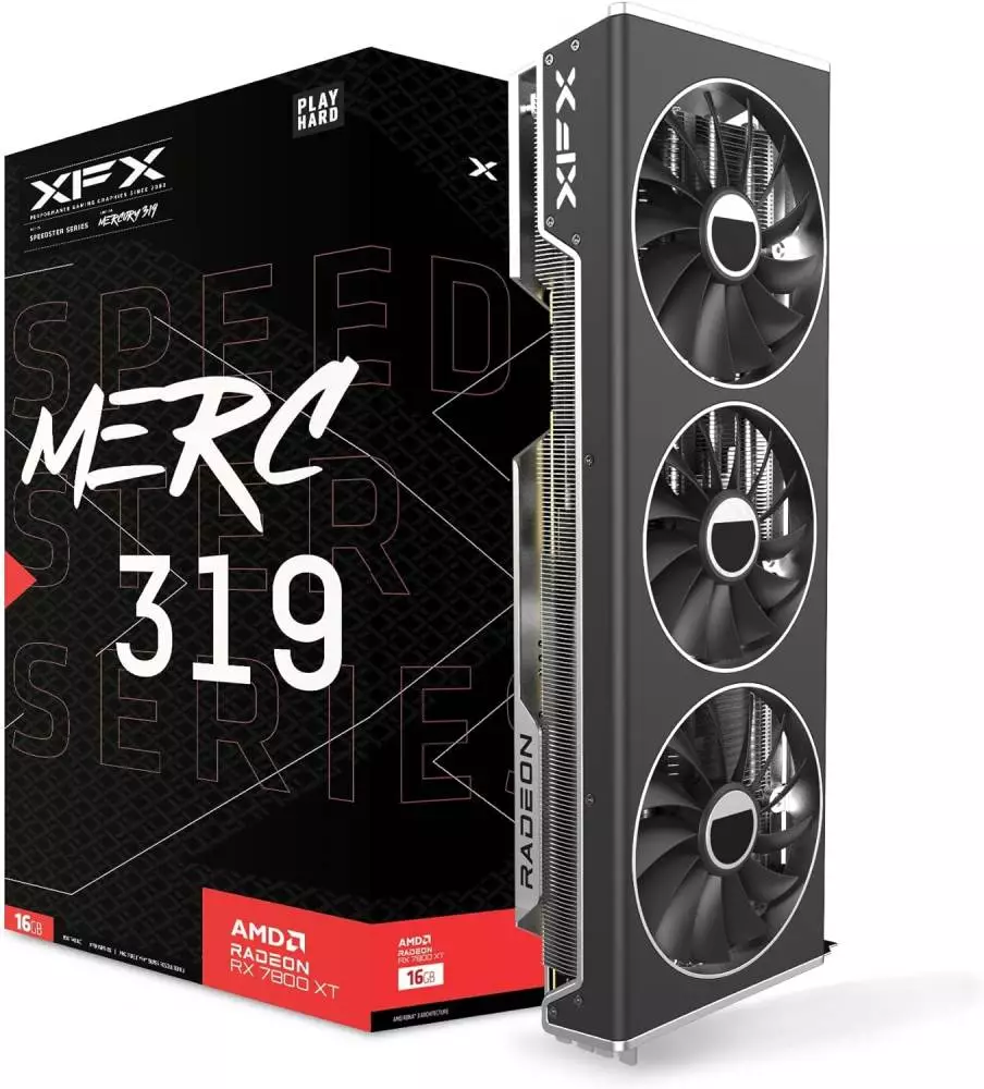 Видео карта XFX Speedster MERC 319 Radeon RX 7800 XT BLACK Edition 16GB - RX-78TMERCB9