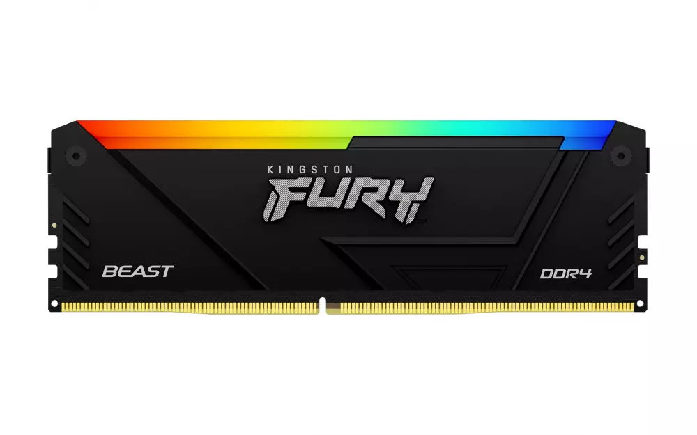 Памет Kingston FURY Beast Black RGB 16GB DDR4 3200MHz CL16 - KF432C16BB2A/16