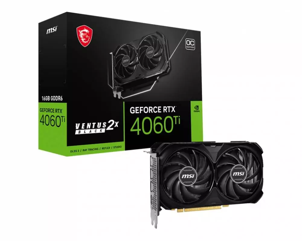 Видео карта MSI GeForce RTX 4060 Ti VENTUS 2X Black 16GB OC - 912-V517-014