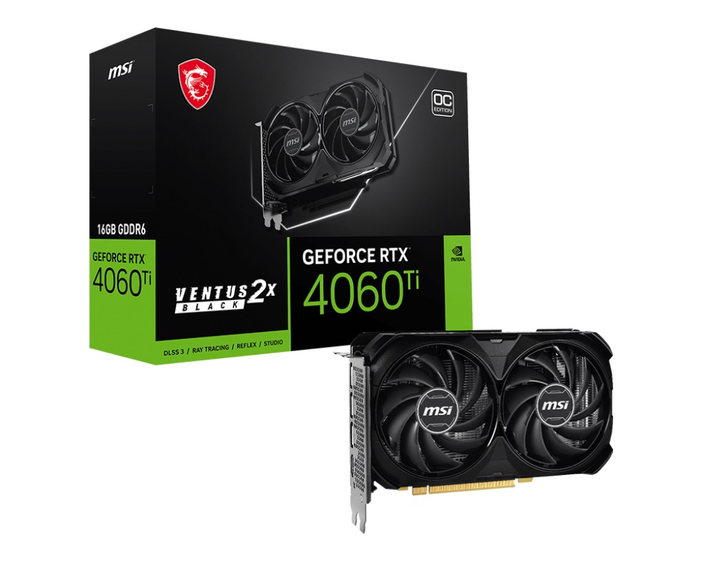 Видео карта MSI GeForce RTX 4060 Ti VENTUS 2X Black 16GB OC - 912-V517-014