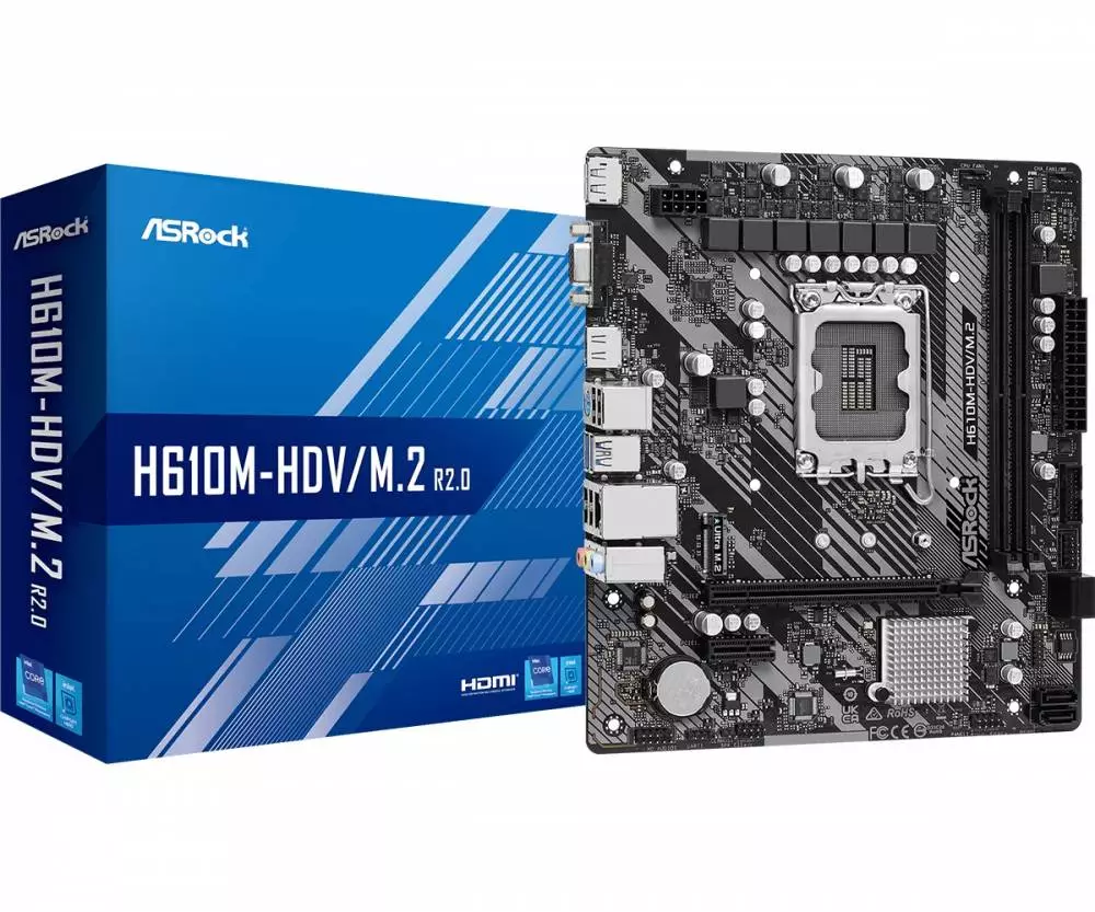 Дънна платка Asrock H610M-HDV/M.2 R2.0 LGA1700 DDR4
