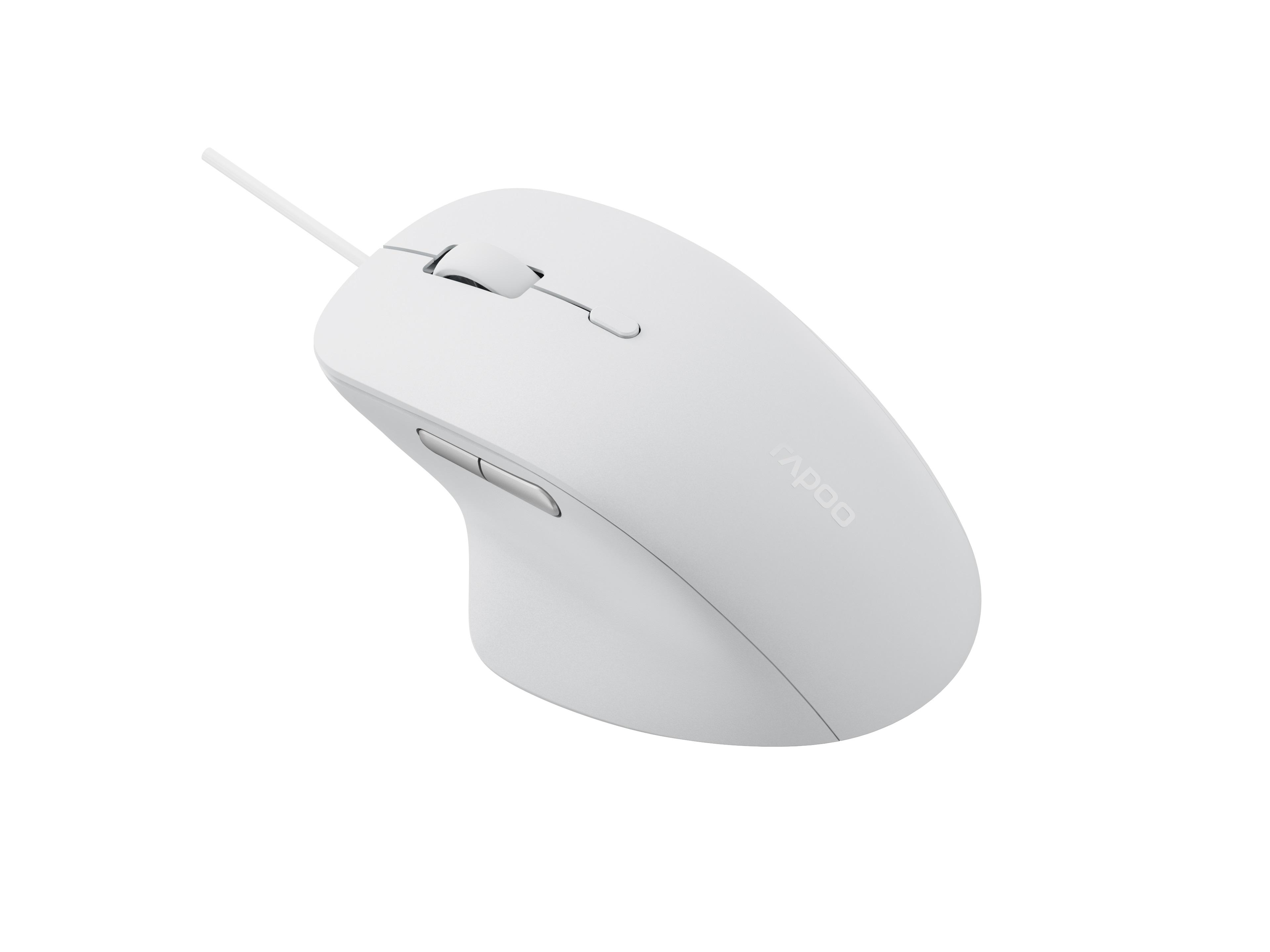 Мишка RAPOO N500 Silent, Безшумна, Бяла