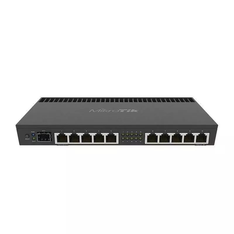 Рутер MikroTik RB4011iGS+RM, CPU 1.4GHz, 1GB, 10xGbit LAN, 1xSFP, PoE in/out 1U