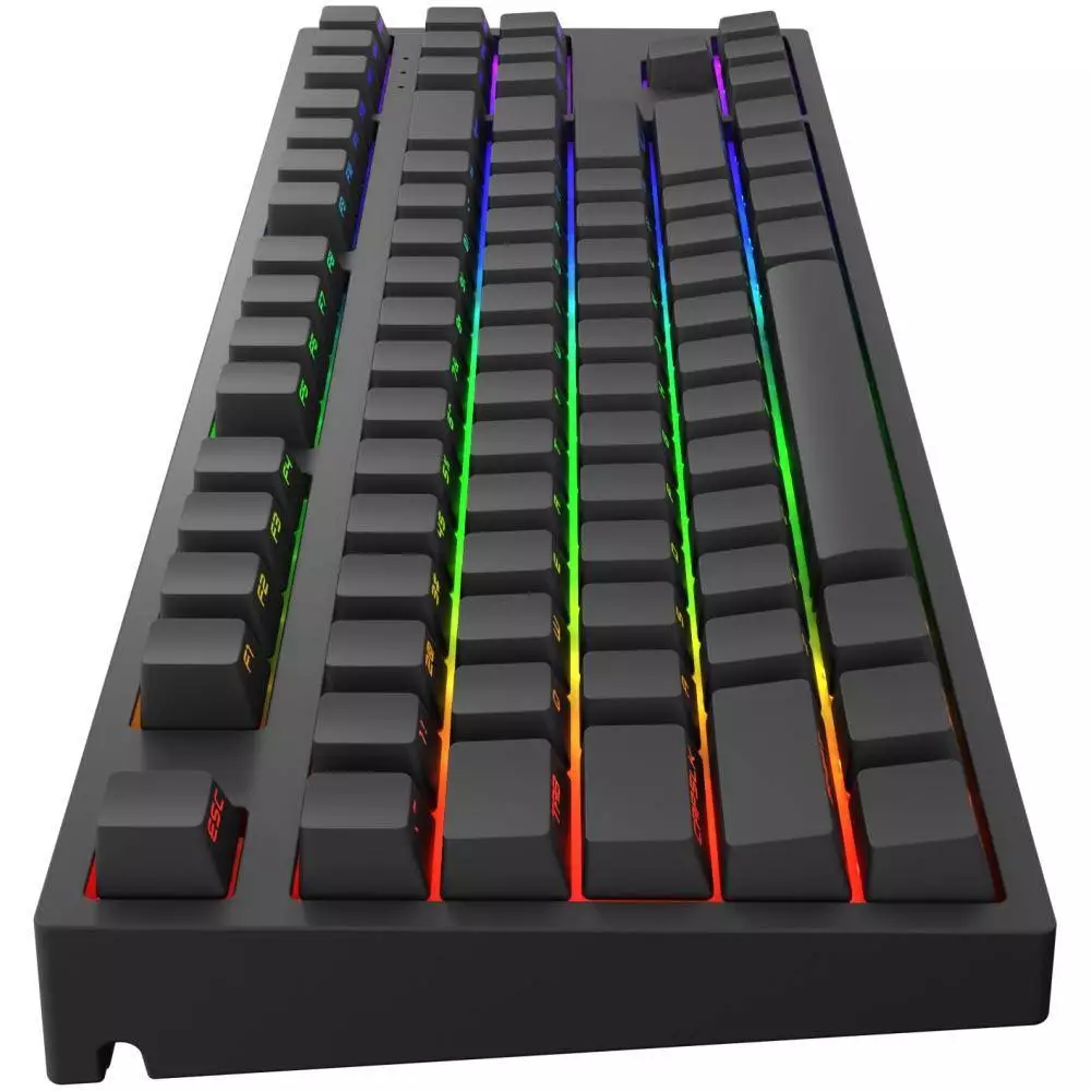 Геймърскa механична клавиатура Dark Project KD87A Black TKL PBT - HS Gateron Optical Red Switch, RGB