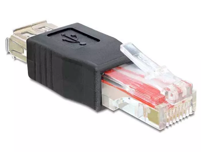 Adaptor DeLock, USB feminin - RJ45 masculin
