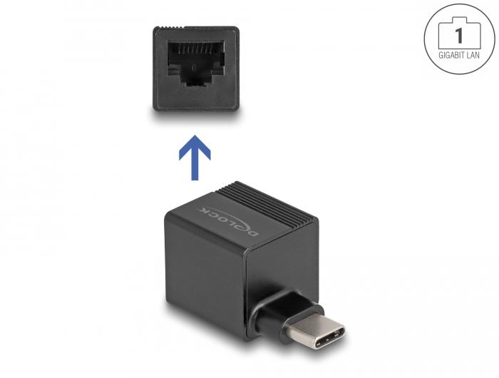 Адаптер DeLock 66462, Type-C - Gigabit LAN, mini