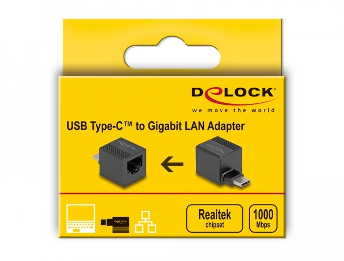 Адаптер DeLock 66462, Type-C - Gigabit LAN, mini