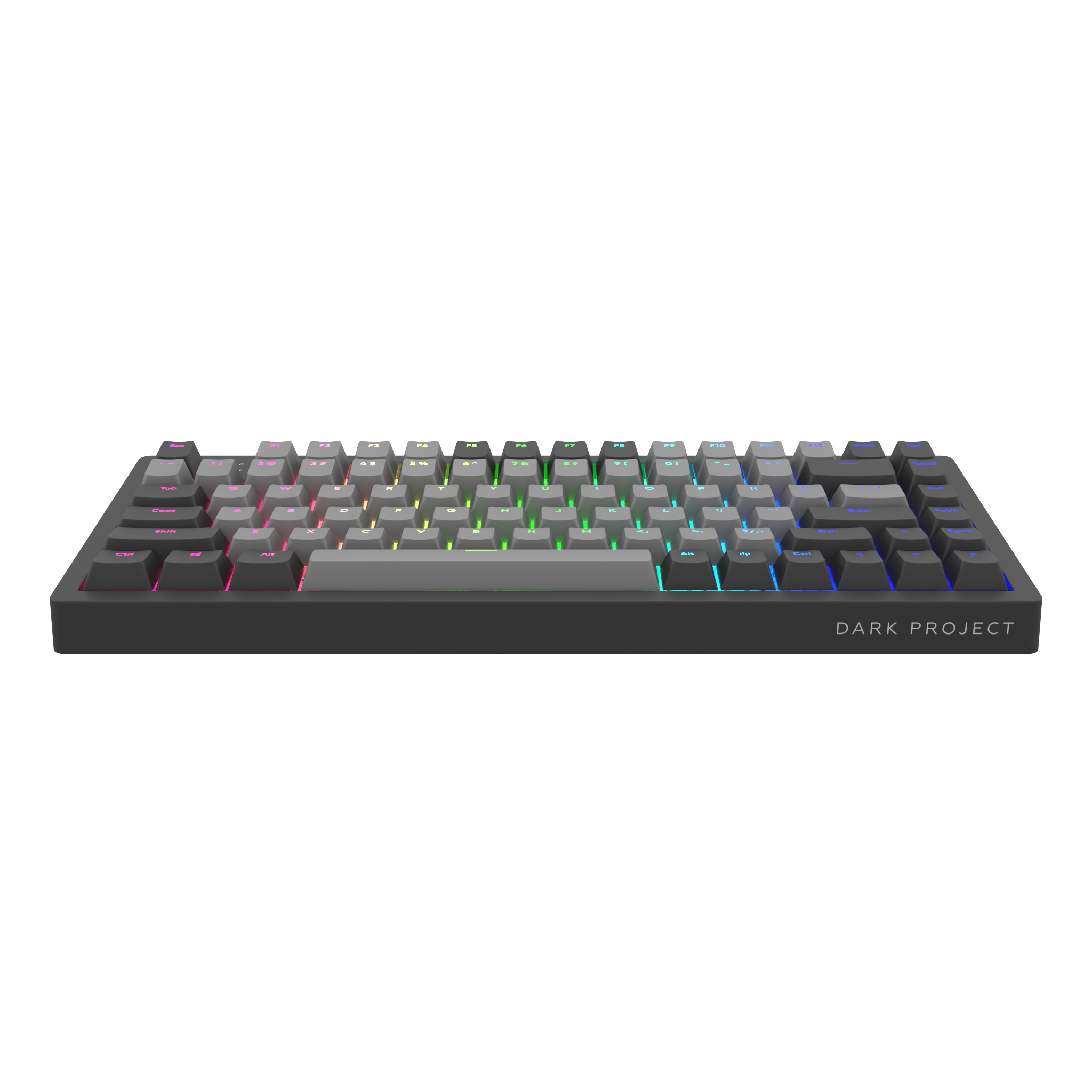 Геймърскa механична клавиатура Dark Project KD83A Cloud Grey TKL PBT - HS Gateron Cap Teal Switch, RGB