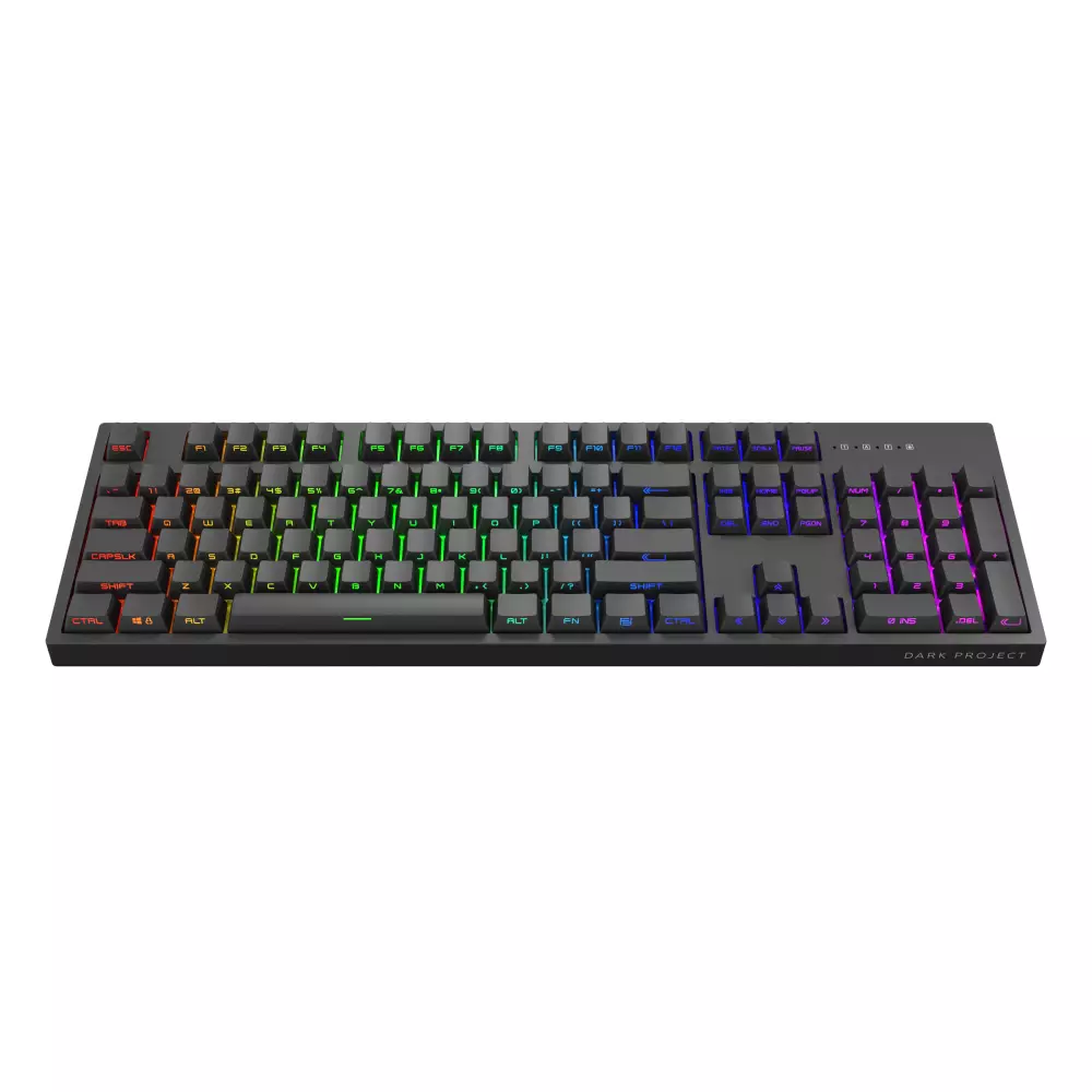 Геймърскa механична клавиатура Dark Project KD104A Black Full Size - Hot-Swappable Gatheron Optical Red, RGB, PBT