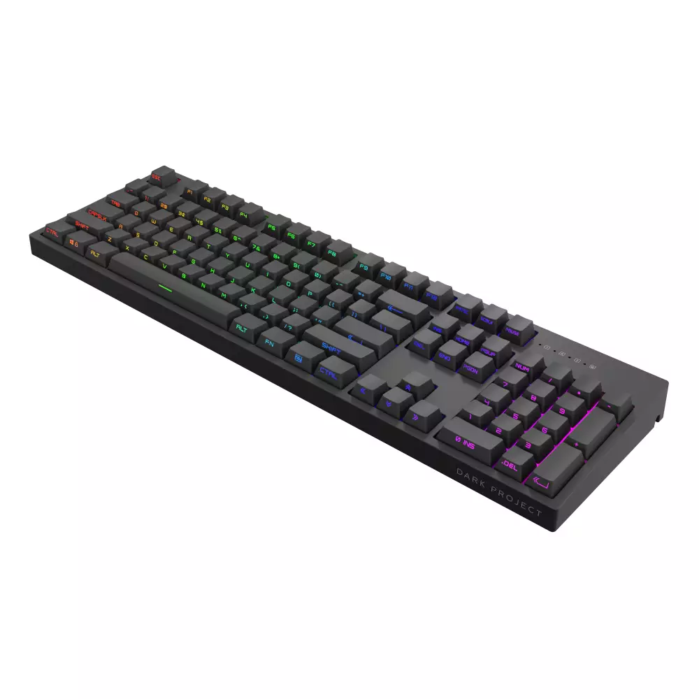 Геймърскa механична клавиатура Dark Project KD104A Black Full Size - Hot-Swappable Gatheron Optical Red, RGB, PBT
