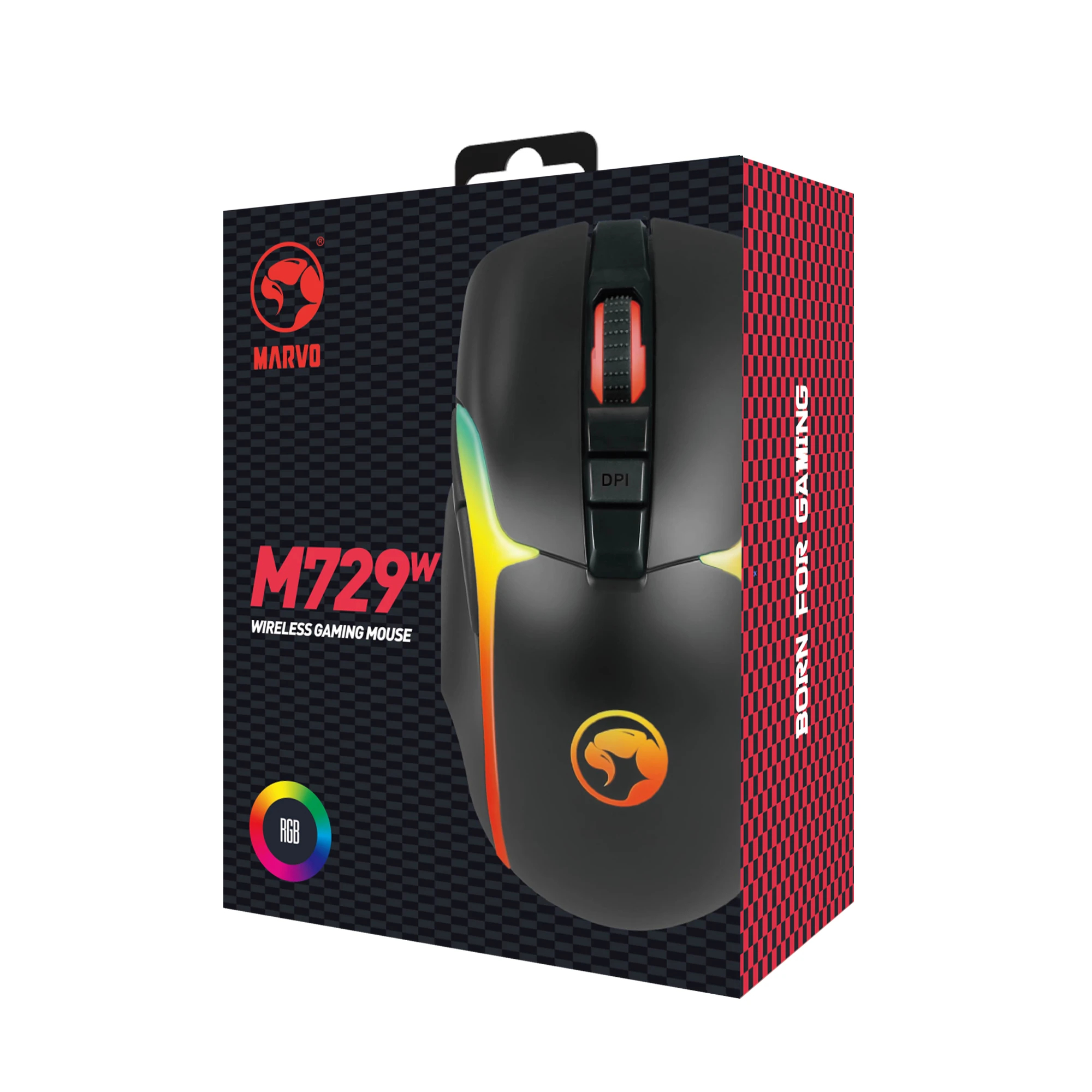Безжична геймърска мишка Marvo  M729W - 8000dpi, 500Hz, rechargable, RGB