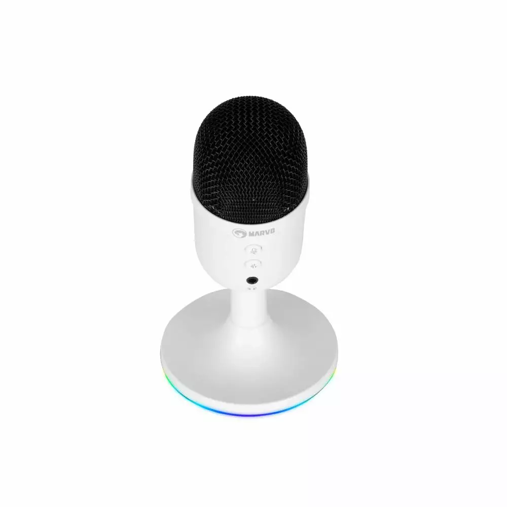 Геймърски микрофон Marvo MIC-06 White - USB, RGB