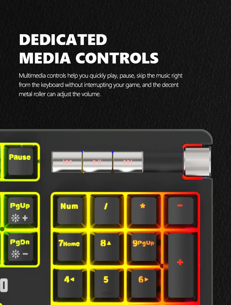 Геймръска клавиатура KG948 - 108 keys, RGB, Macros, Blue switches