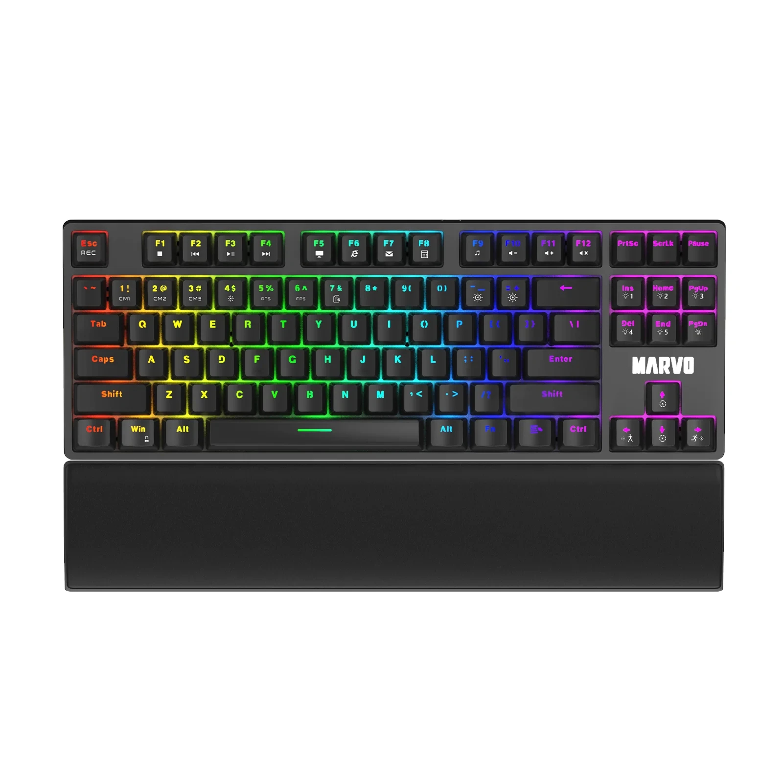 Геймръска клавиатура Marvo KG947 - Blue switches, TKL, Wristpad