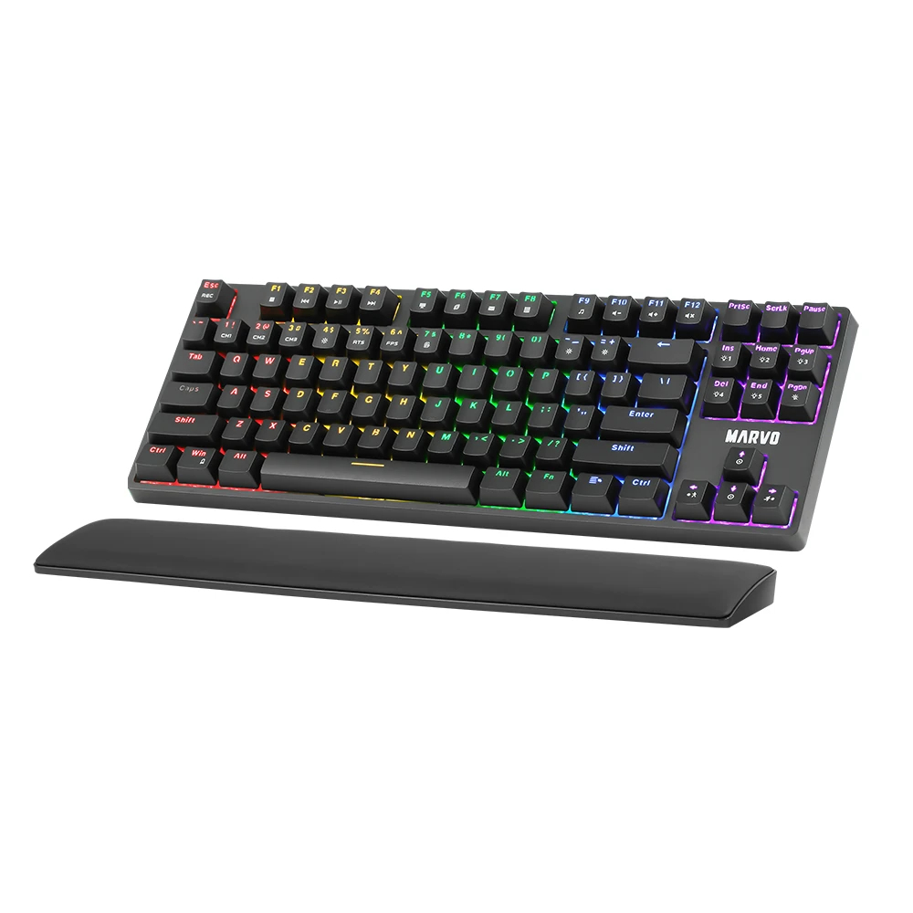 Геймръска клавиатура Marvo KG947 - Blue switches, TKL, Wristpad
