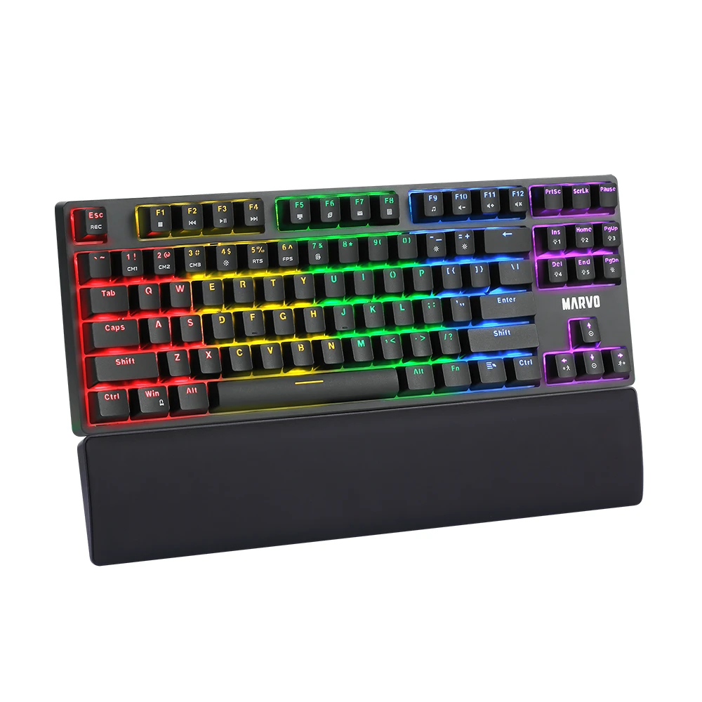 Геймръска клавиатура Marvo KG947 - Blue switches, TKL, Wristpad
