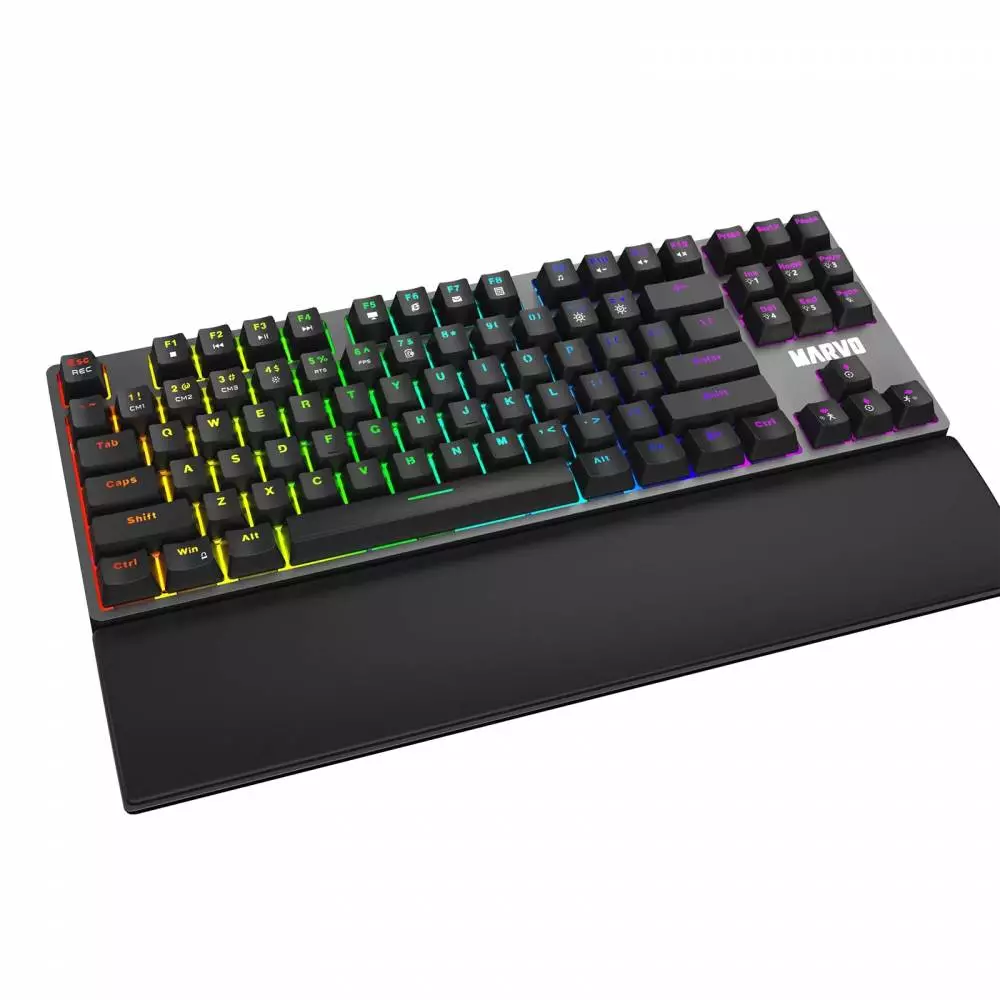 Геймръска клавиатура Marvo KG947 - Blue switches, TKL, Wristpad