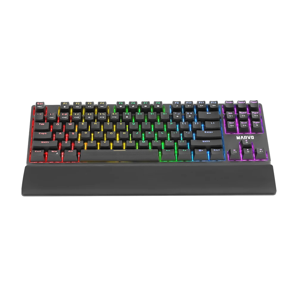 Геймръска клавиатура Marvo KG947 - Blue switches, TKL, Wristpad