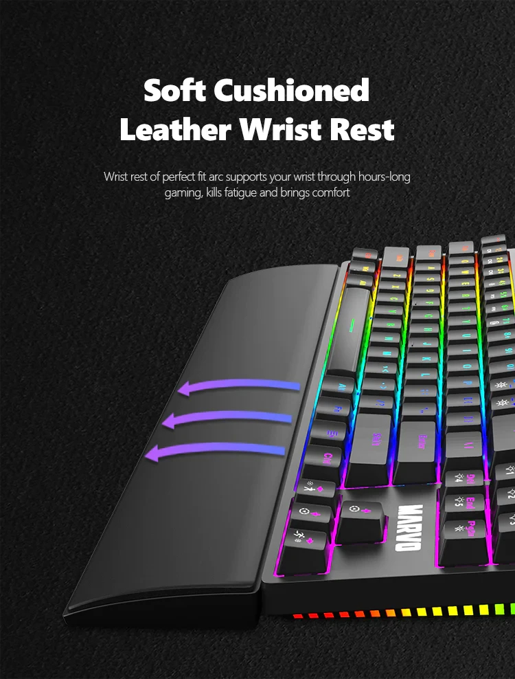 Геймръска клавиатура Marvo KG947 - Blue switches, TKL, Wristpad