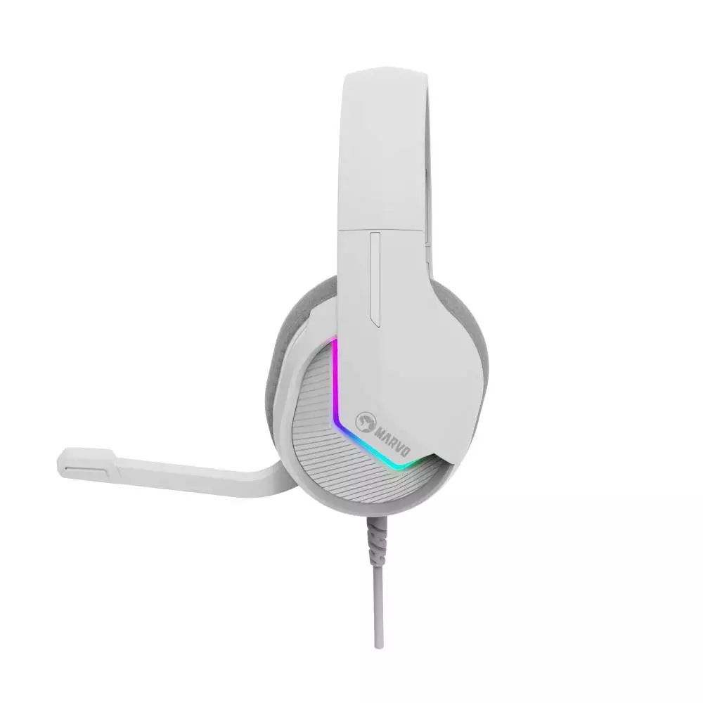 Геймърски слушалки Marvo H8618 White - 50mm, USB, RGB