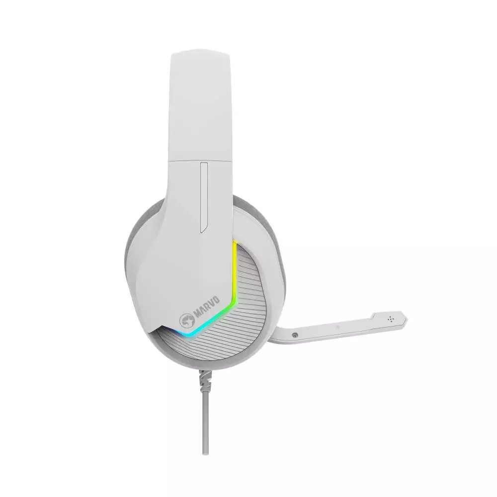 Геймърски слушалки Marvo H8618 White - 50mm, USB, RGB