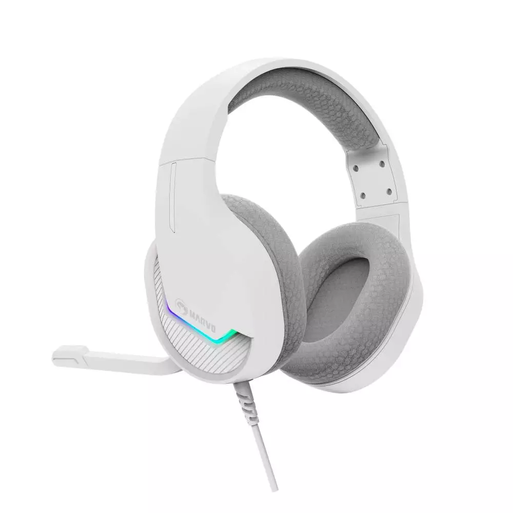 Геймърски слушалки Marvo H8618 White - 50mm, USB, RGB