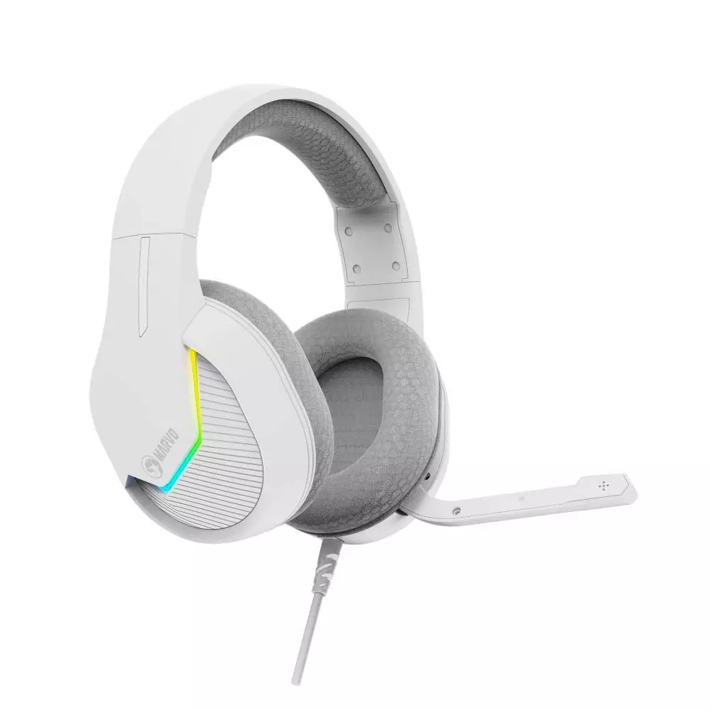 Геймърски слушалки Marvo H8618 White - 50mm, USB, RGB
