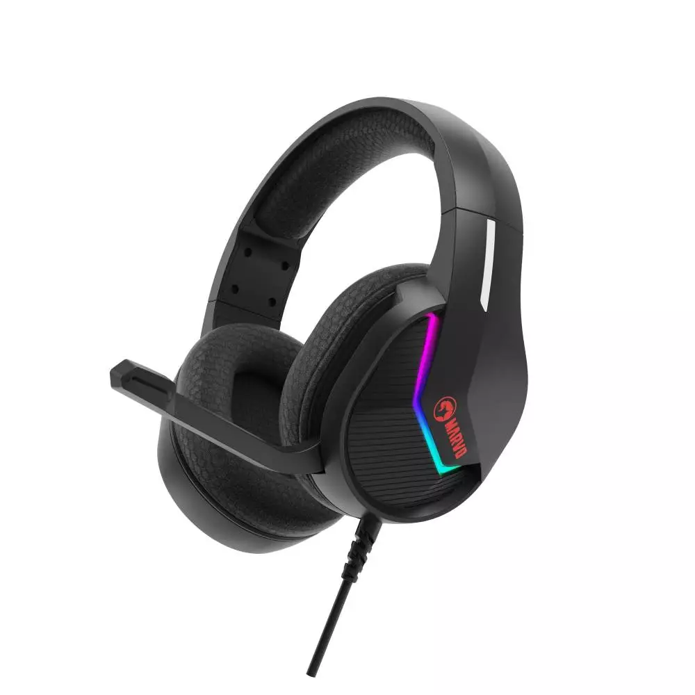 Gaming ακουστικά Marvo H8618 Black - 50mm, USB, RGB