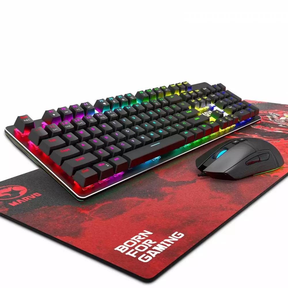Геймърски комплект Marvo CM372 3-in-1 - Mechanical Keyboard, Mouse, Mousepad