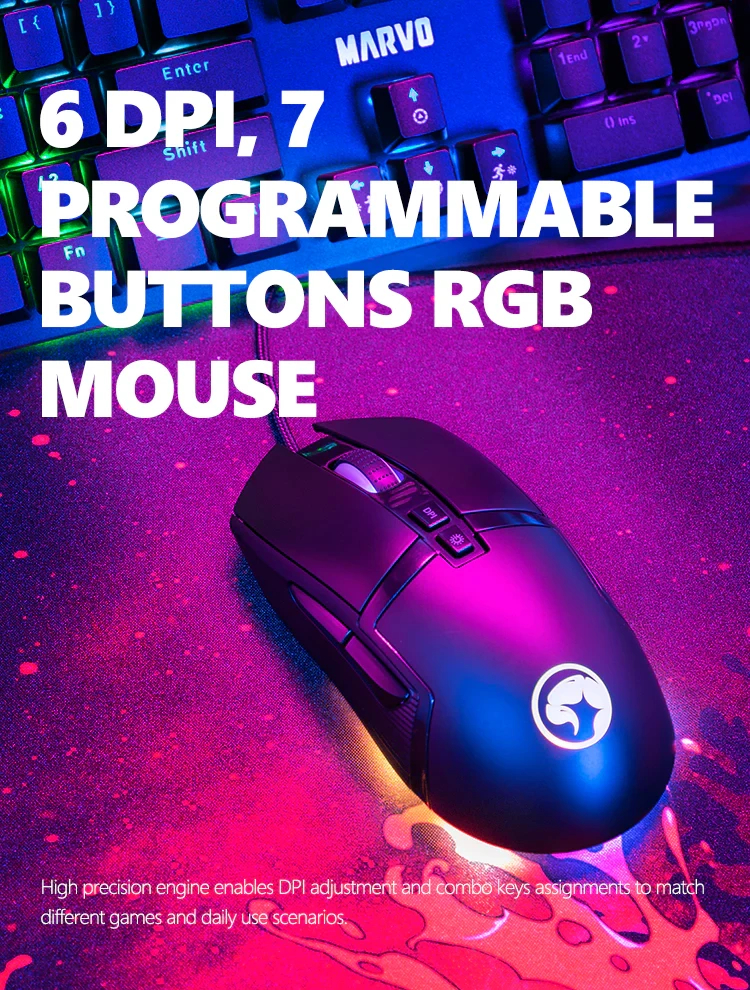 Геймърски комплект Marvo CM372 3-in-1 - Mechanical Keyboard, Mouse, Mousepad