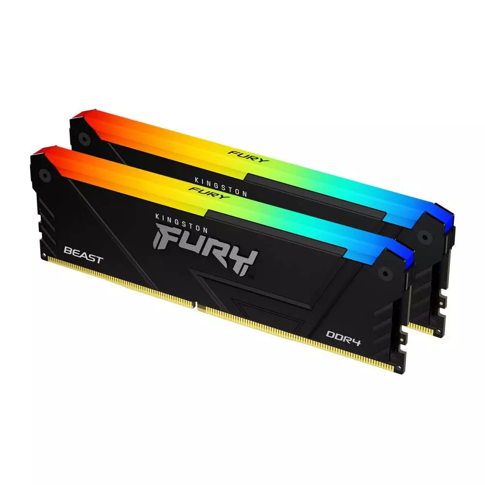Памет Kingston FURY Beast Black RGB 64GB (2x32GB) DDR4 3600MHz CL18 - KF436C18BB2AK2/64