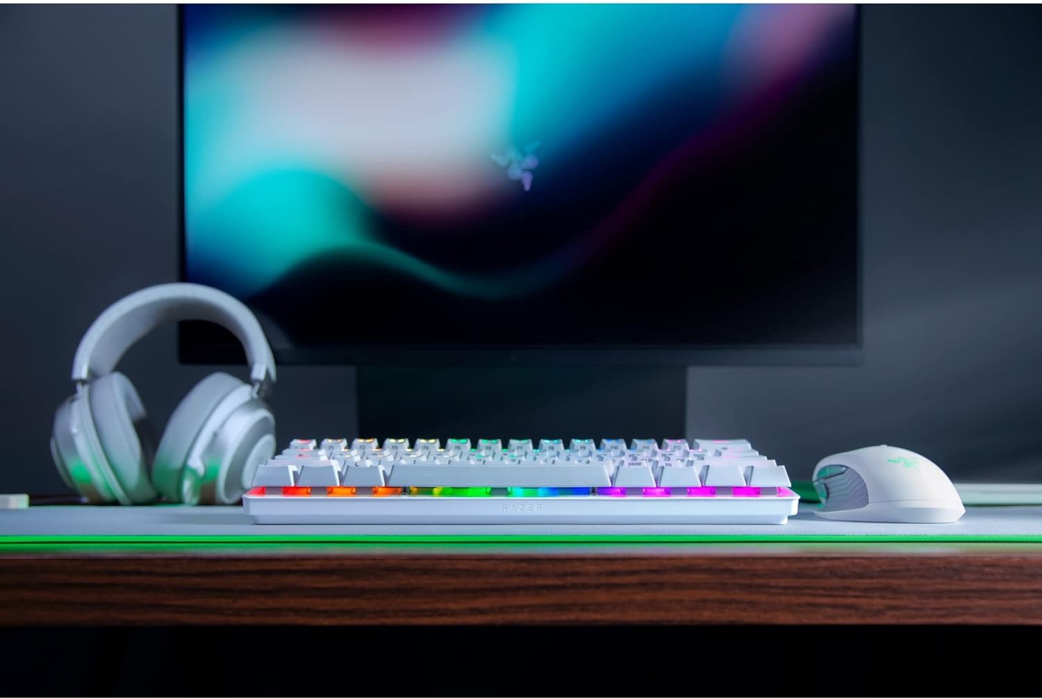 Gaming-Tastatur Razer Huntsman Mini White, Linear Optical Switch, 60% Gaming Keyboard - RZ03-03390400-R3M1