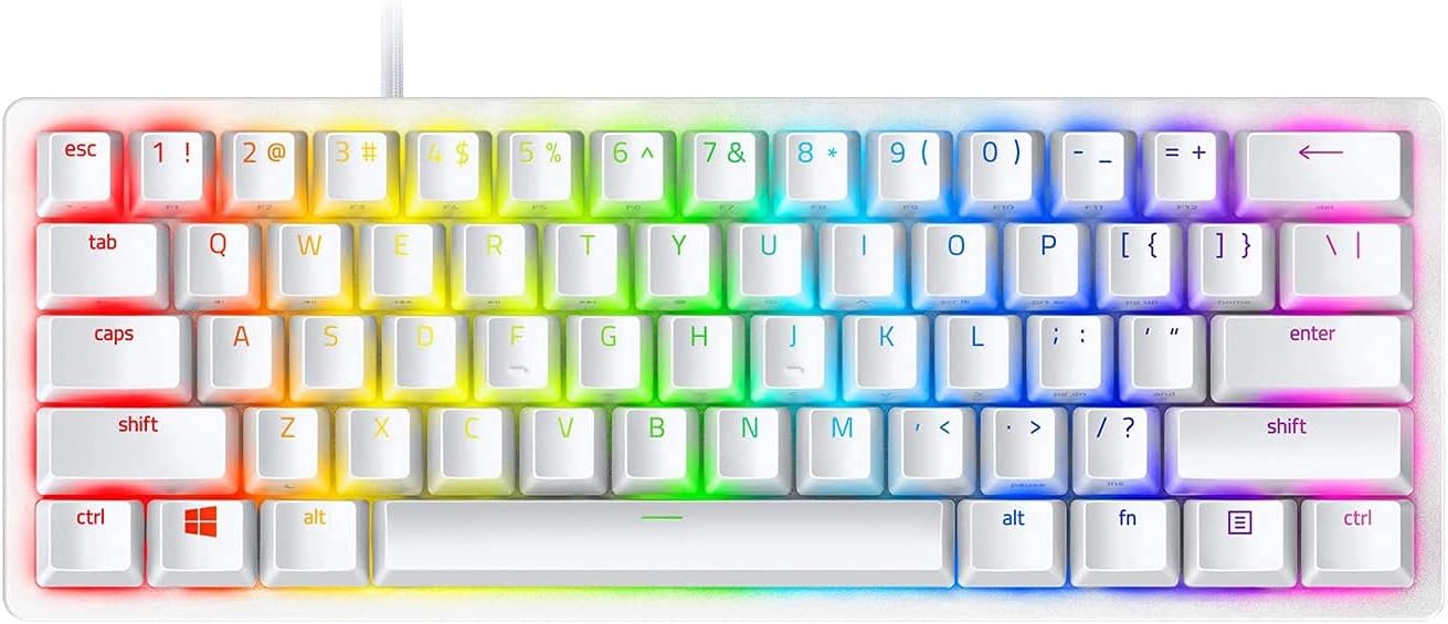 Gaming-Tastatur Razer Huntsman Mini White, Linear Optical Switch, 60% Gaming Keyboard - RZ03-03390400-R3M1