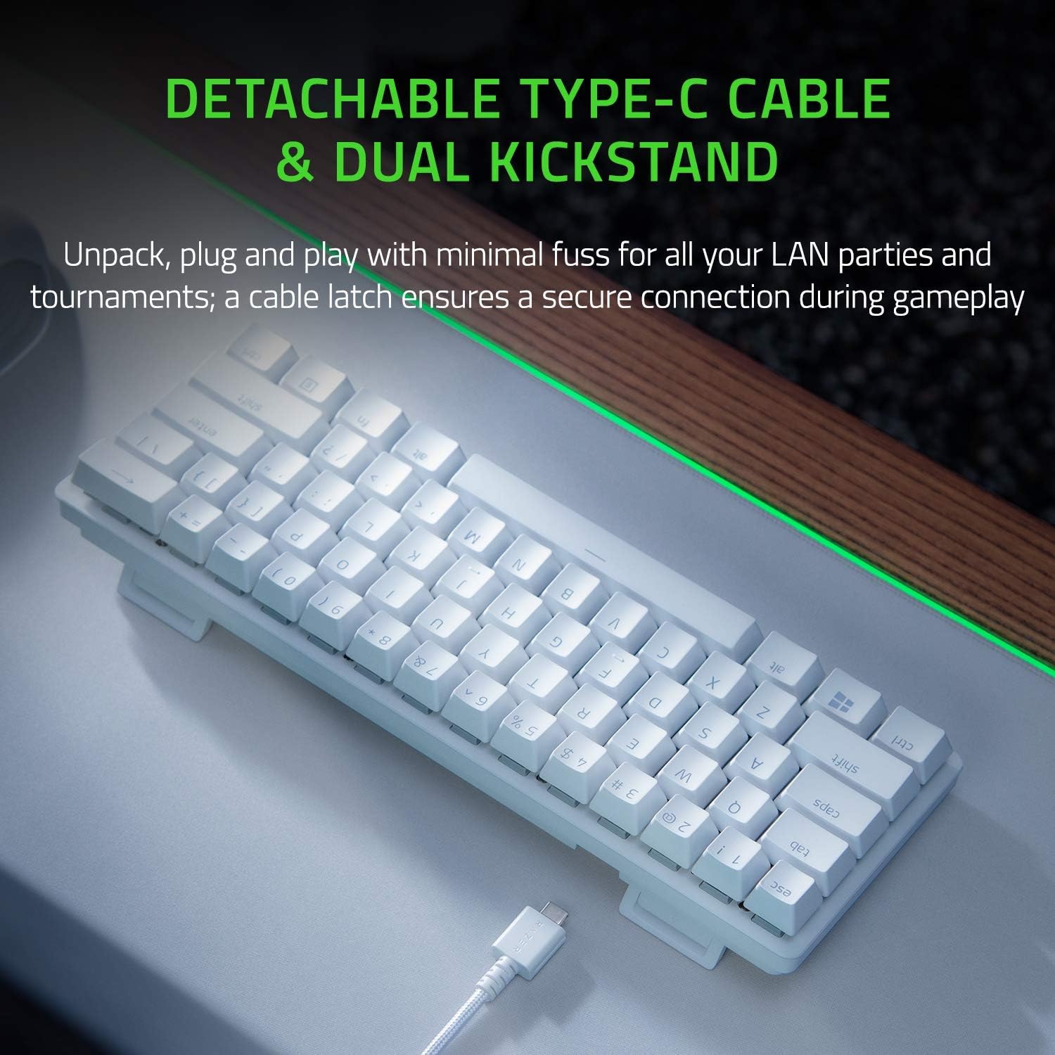 Gaming-Tastatur Razer Huntsman Mini White, Linear Optical Switch, 60% Gaming Keyboard - RZ03-03390400-R3M1