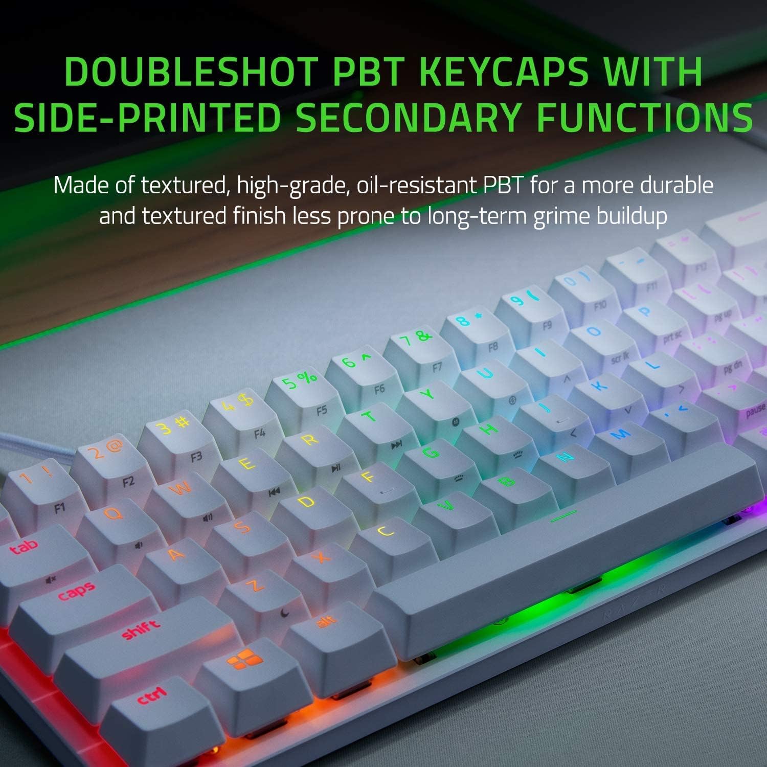 Gaming-Tastatur Razer Huntsman Mini White, Linear Optical Switch, 60% Gaming Keyboard - RZ03-03390400-R3M1