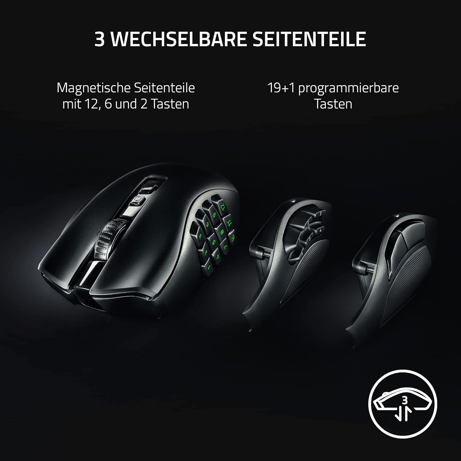 Геймърска мишка Razer Naga V2 Pro Wireless Gaming Mouse Focus Pro 30K - RZ01-04400100-R3G1