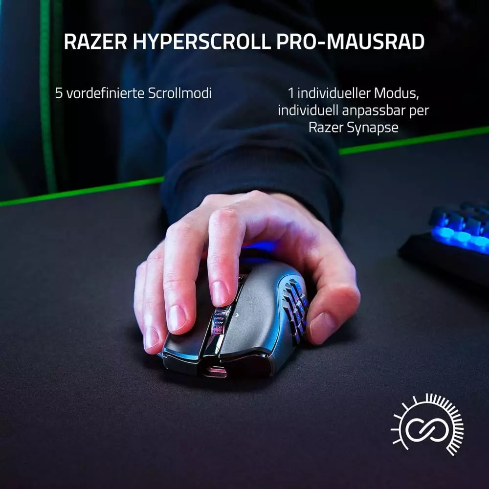 Геймърска мишка Razer Naga V2 Pro Wireless Gaming Mouse Focus Pro 30K - RZ01-04400100-R3G1