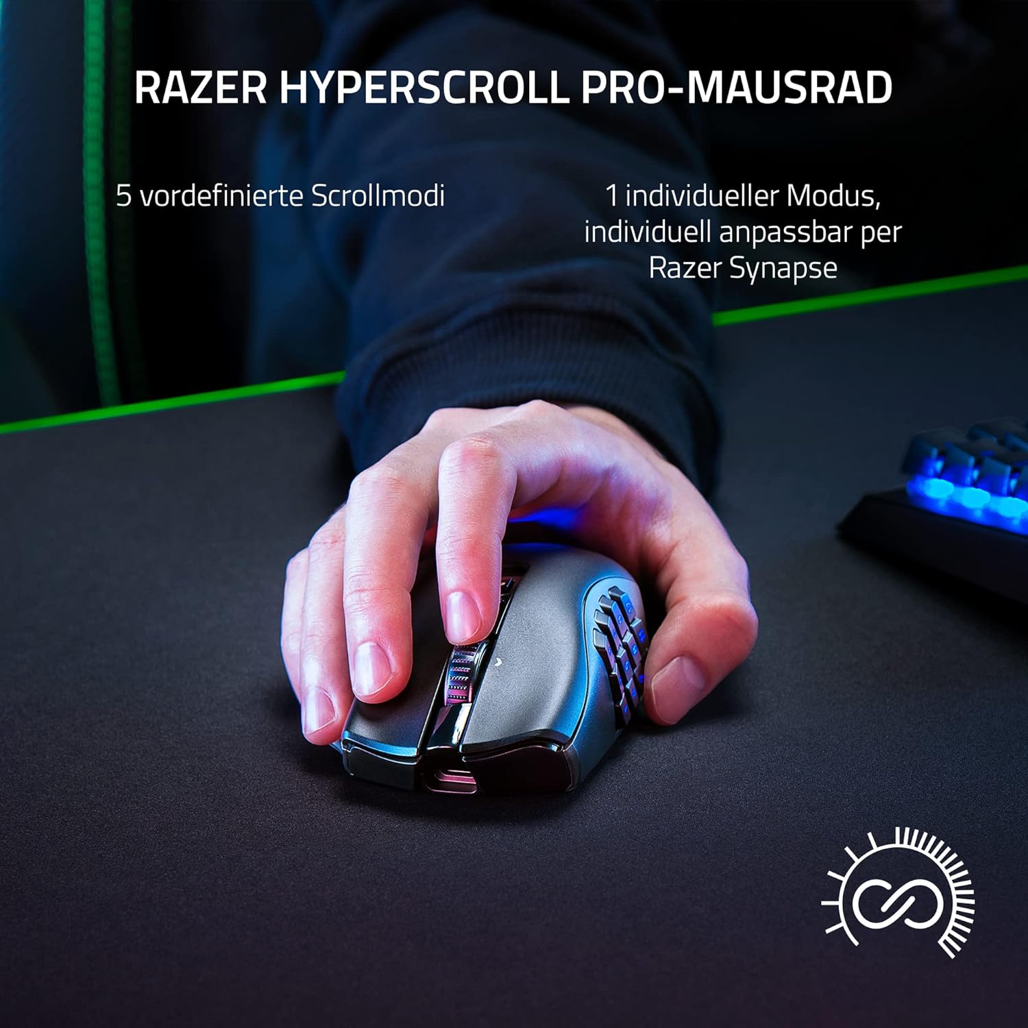 Геймърска мишка Razer Naga V2 Pro Wireless Gaming Mouse Focus Pro 30K - RZ01-04400100-R3G1