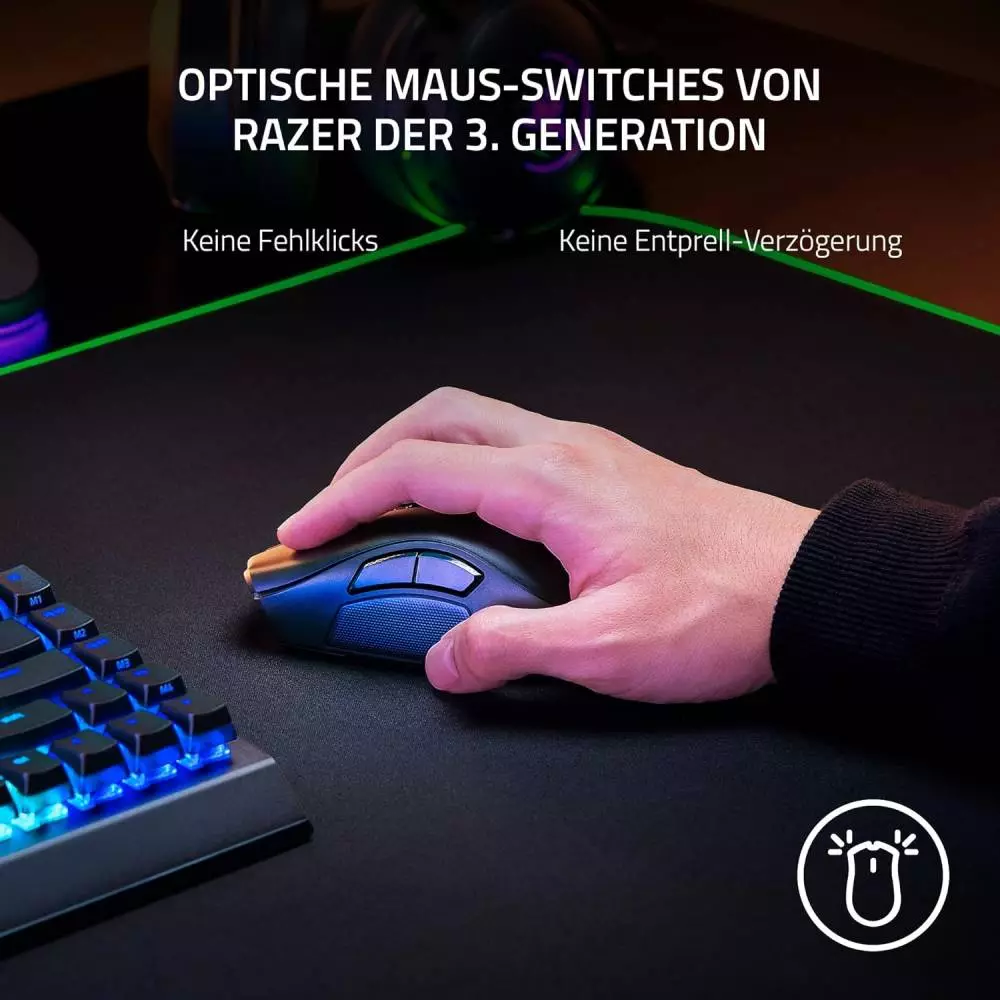 Геймърска мишка Razer Naga V2 Pro Wireless Gaming Mouse Focus Pro 30K - RZ01-04400100-R3G1