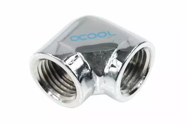 Connettore L Alphacool HF, Filettatura interna G1/4 - G1/4, 90°, Cromo