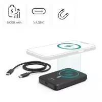 Външна безжична батерия HAMA "MagPower4", 5000 mAh, за Apple MagSafe