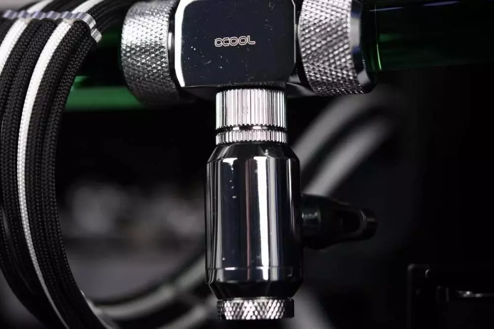 Сферичен кран Alphacool, Вътрешна резба G1/4, Черен мат