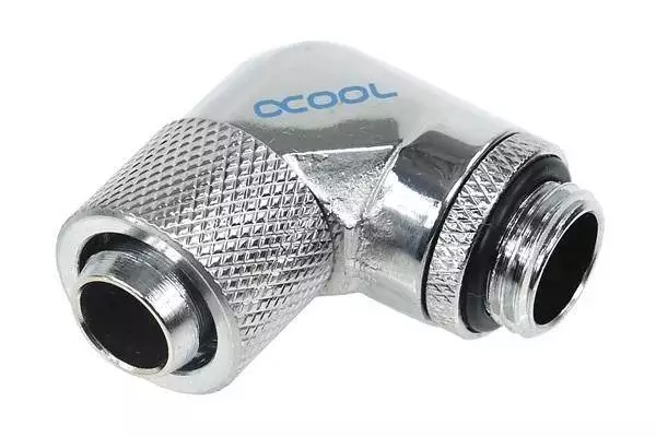 Компресионен фитинг Alphacool, 13/10 - G1/4, 90&deg;, Въртящ се, Хром