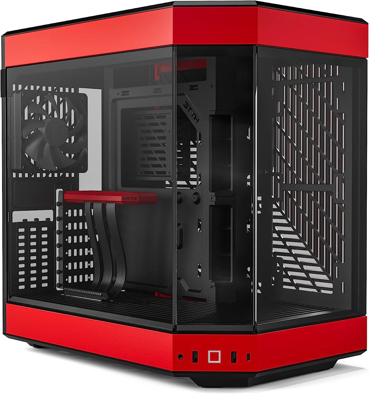 Кутия HYTE Y60 Tempered Glass Mid-Tower Black/Red