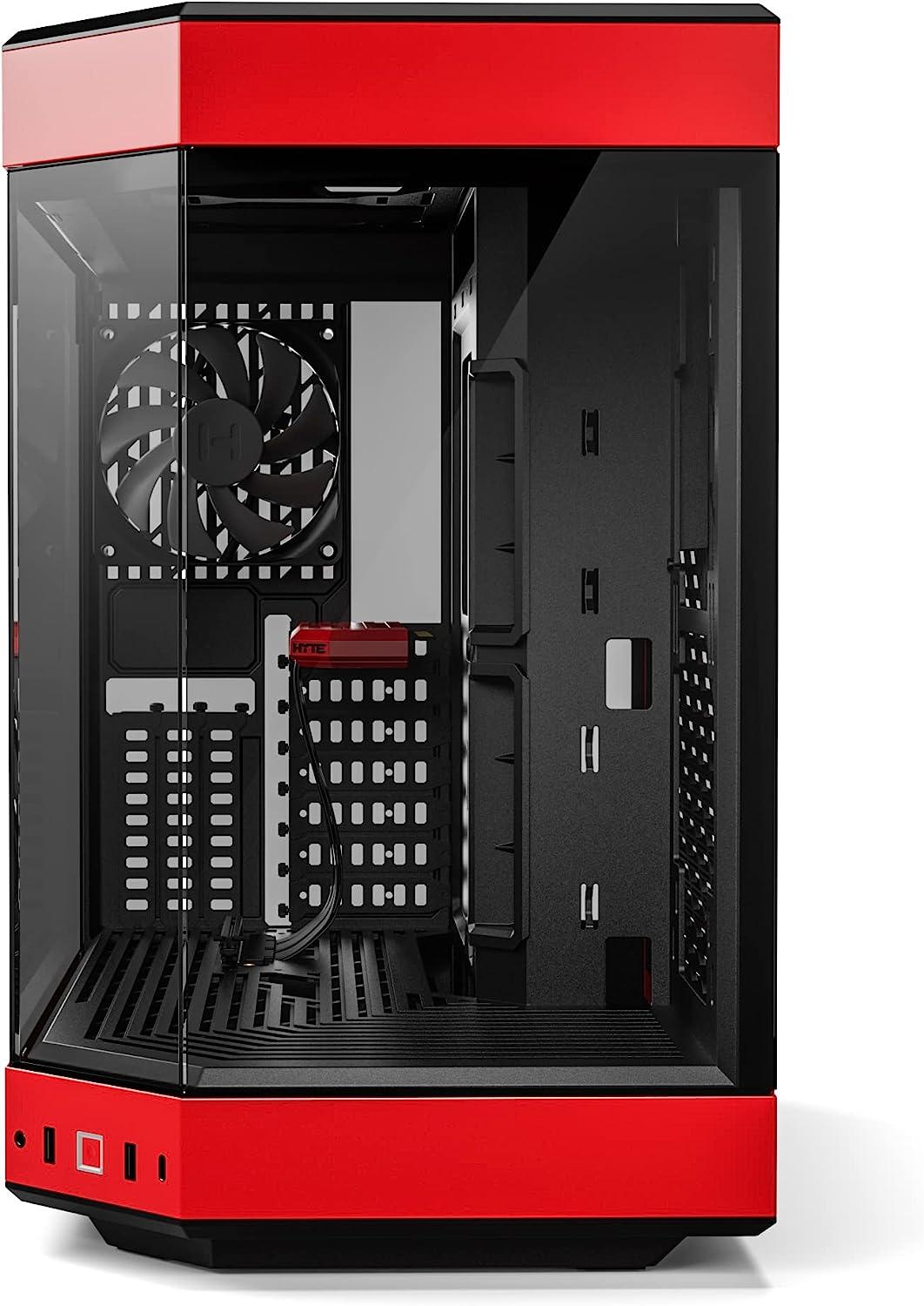 Кутия HYTE Y60 Tempered Glass Mid-Tower Black/Red