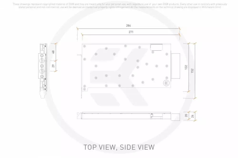 Воден блок за видео карта EK-Pro GPU WB AMP/Trinity RTX 4090 Rack - Nickel + Inox