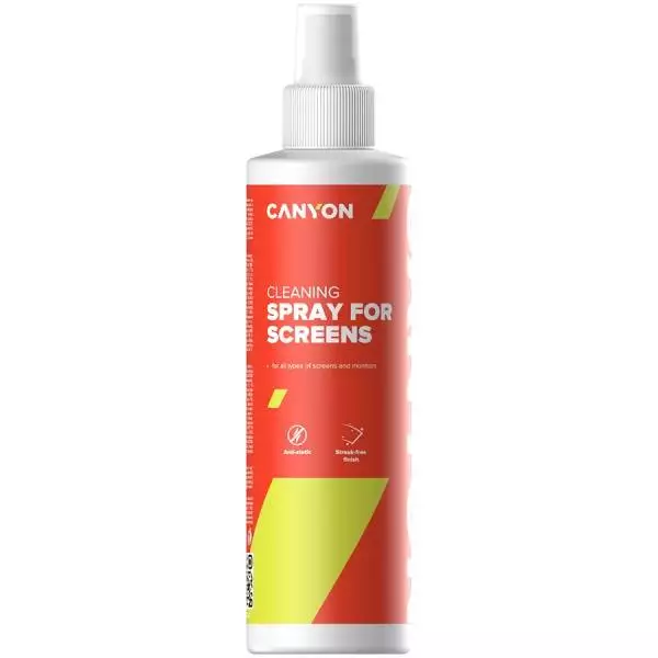 Почистващ препарат за монитори CANYON CCL21, Screen Сleaning Spray for optical surface, 250ml