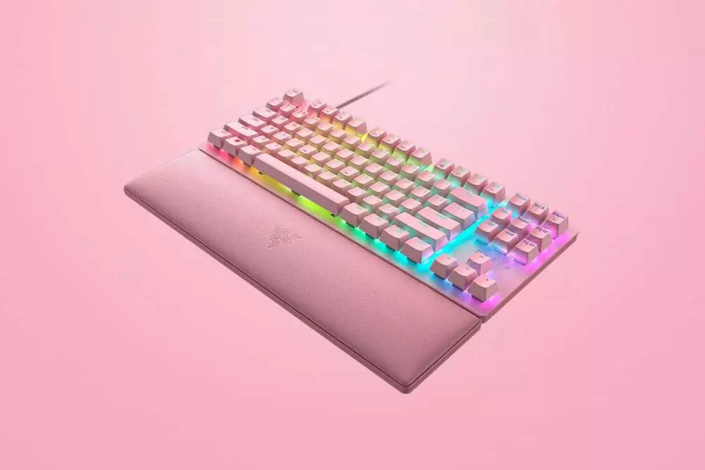 Геймърска клаваитура Razer Huntsman V2 Tenkeyless Linear Optical Switch US Quartz - RZ03-03942000-R3M1